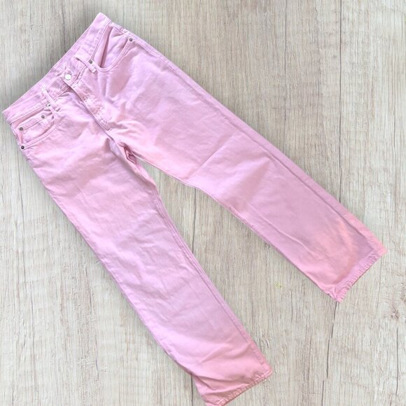 J CREW Mid Rise Slouchy Straight Light Pink Denim Preppy Jeans Women's 8 - Picture 1 of 9